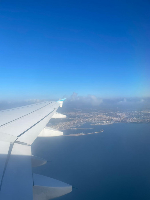 Aussicht aus dem Flugzeug auf dem Weg nach Hause